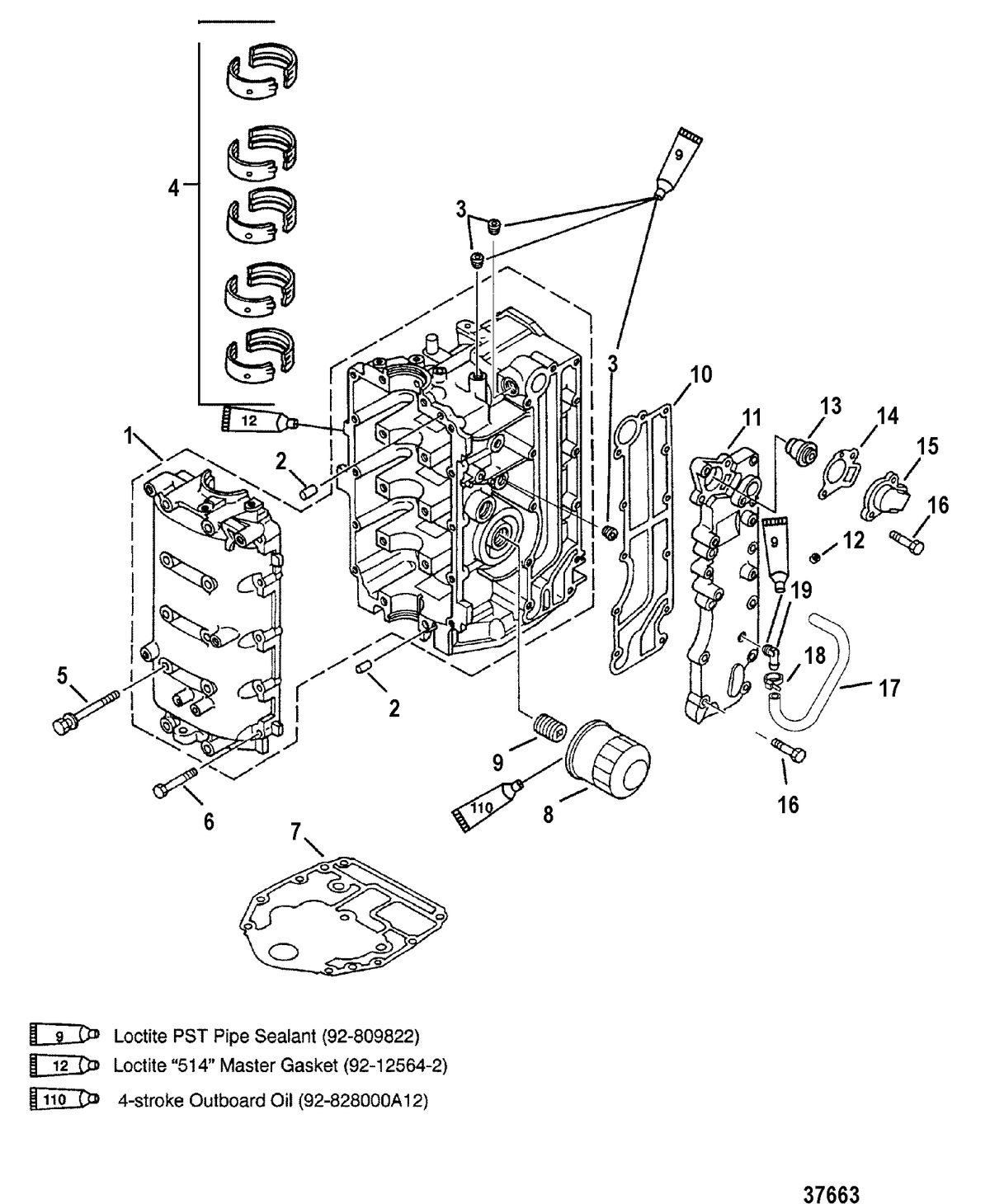 MERCURY/MARINER 40/50 /45 BODENSEE/50 BIGFOOT 4-STROKE CYLINDER BLOCK