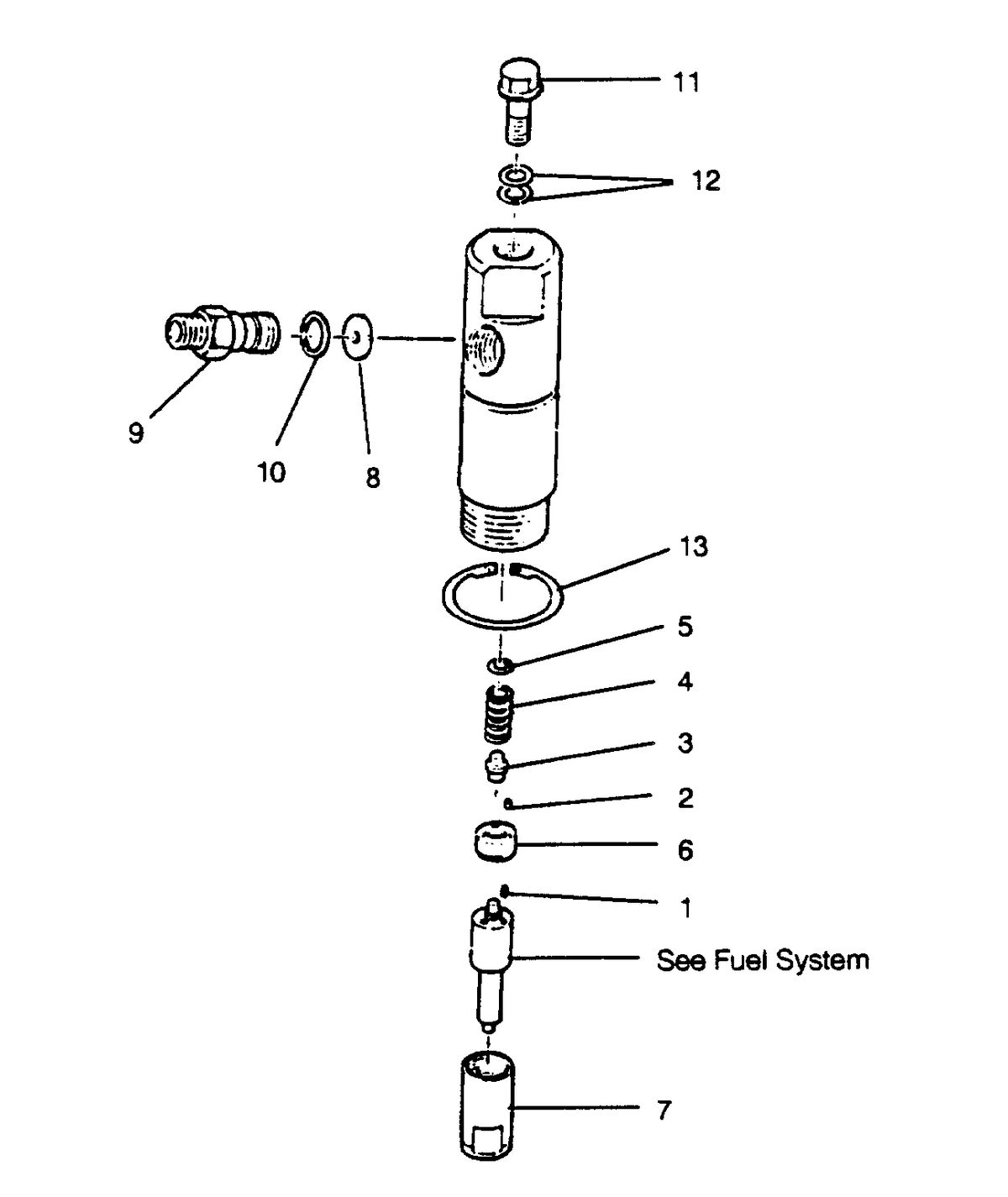 U.S. MARINE US MARINE W04CTA (150 H.P.) DIESEL INJECTOR NOZZLE (P/N 236201461)