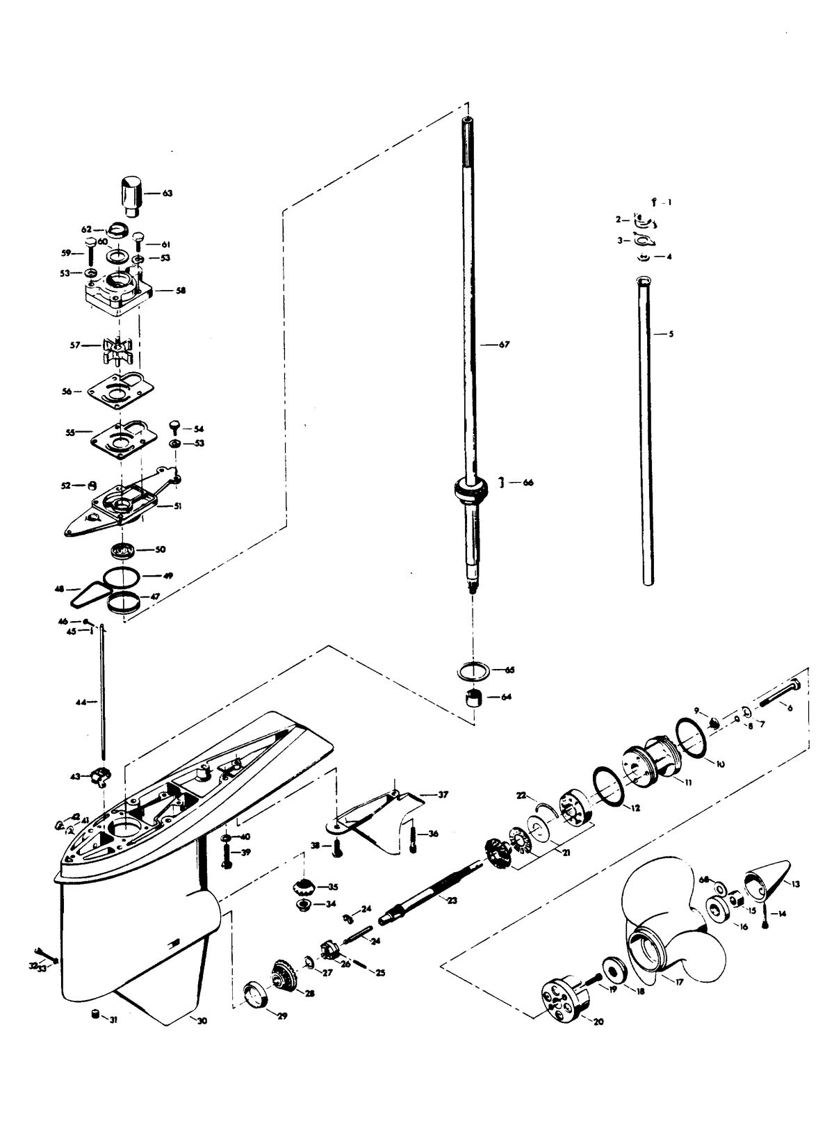 CHRYSLER 65 H.P. GEAR HOUSING