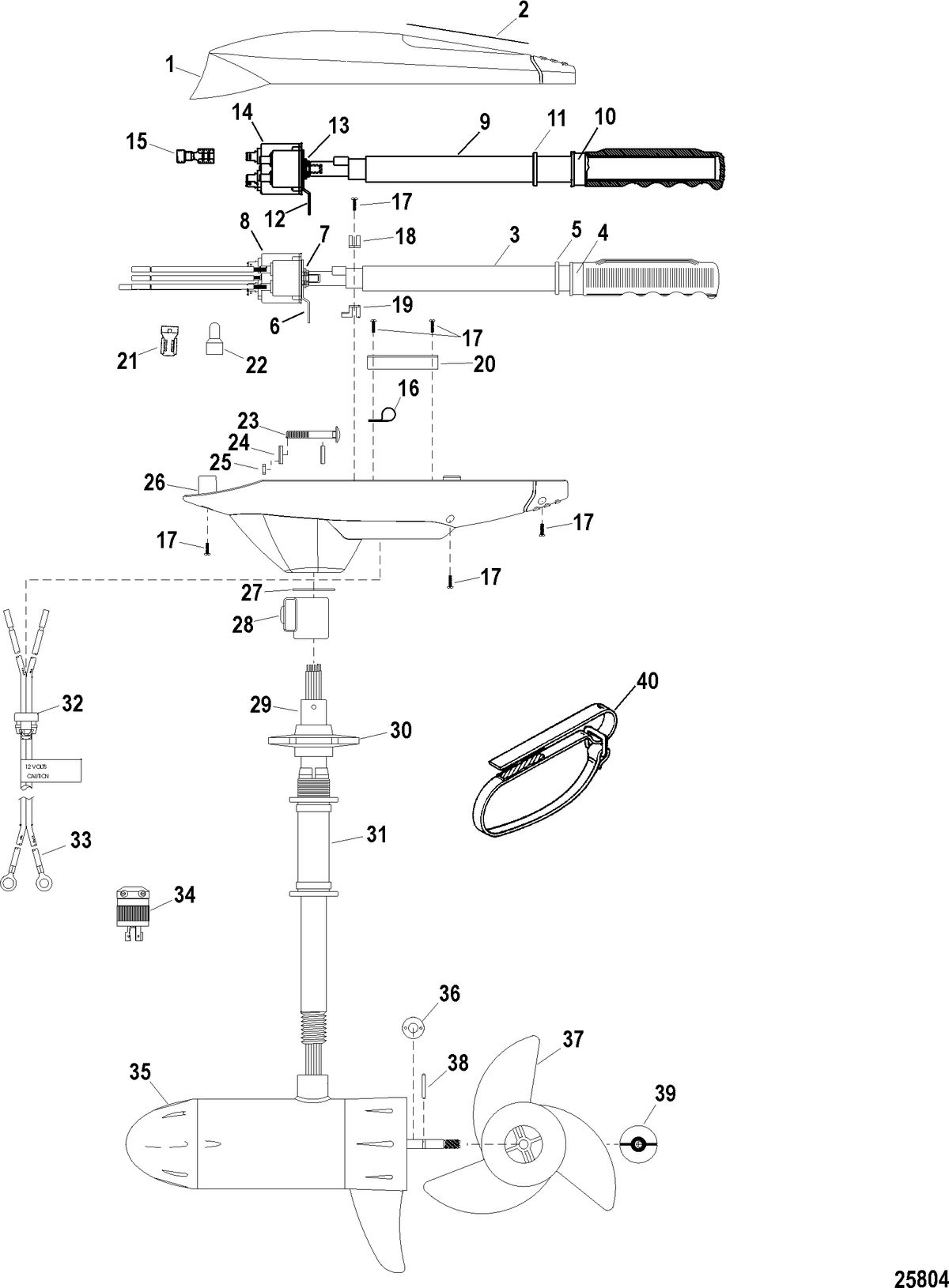 TROLLING MOTOR MOTORGUIDE FRESH WATER SERIES Complete Trolling Motor(Model FW71HB) (24 Volt)