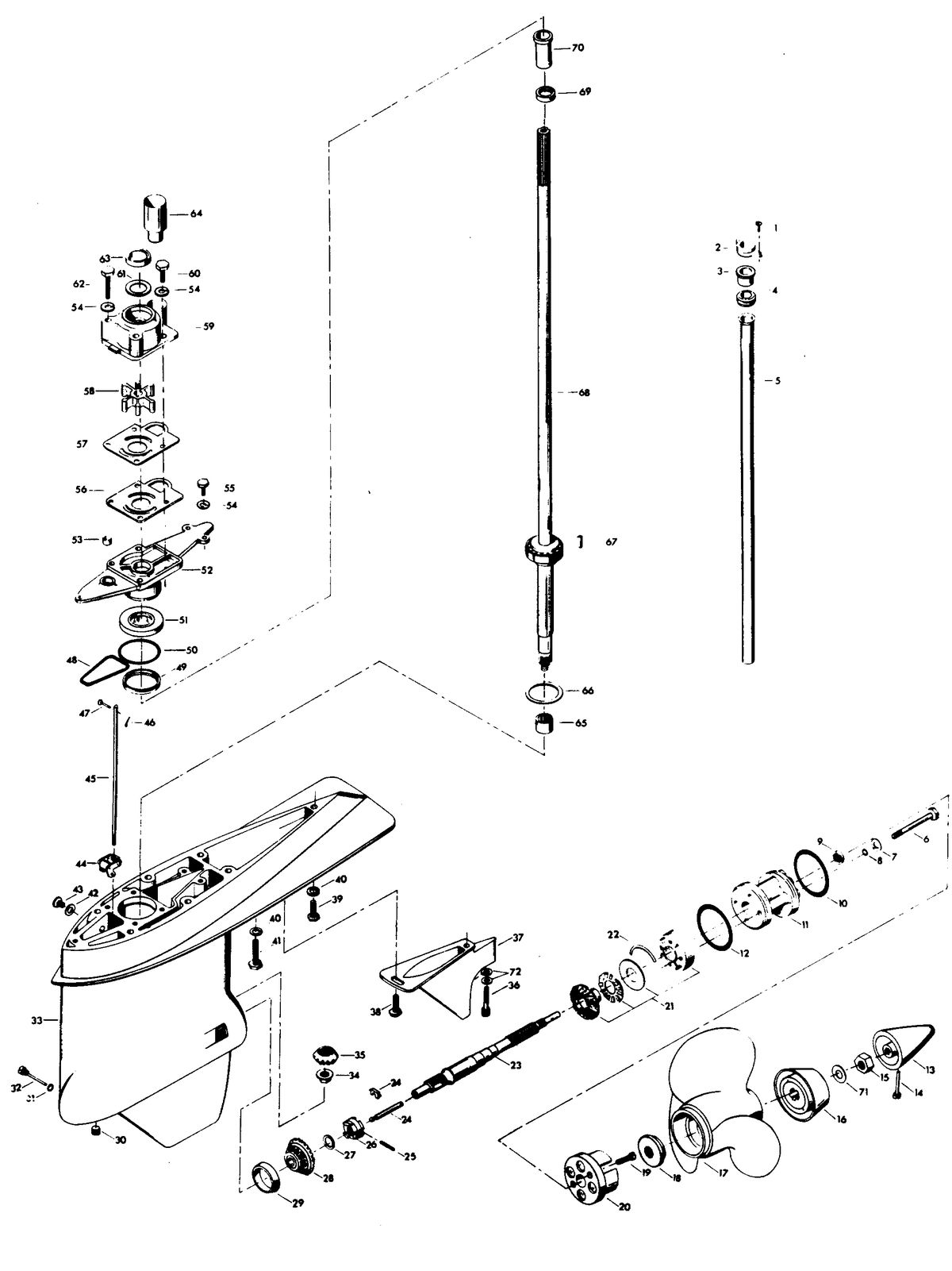 CHRYSLER 140 H.P. GEAR HOUSING