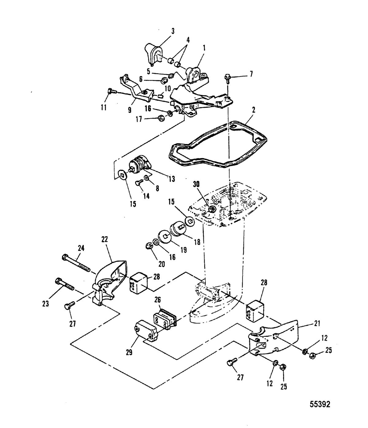 MARINER 20 HP MARINER MOUNTING SYSTEM