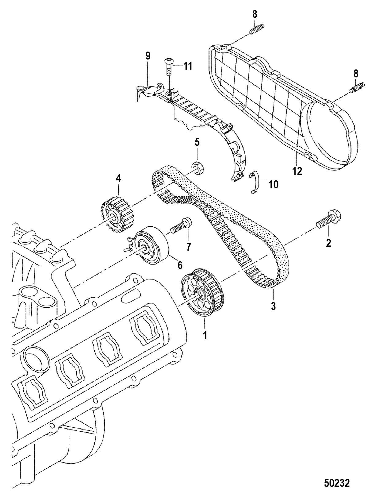 MERCRUISER 4.2L TDI TOOTHED BELT AND COVER