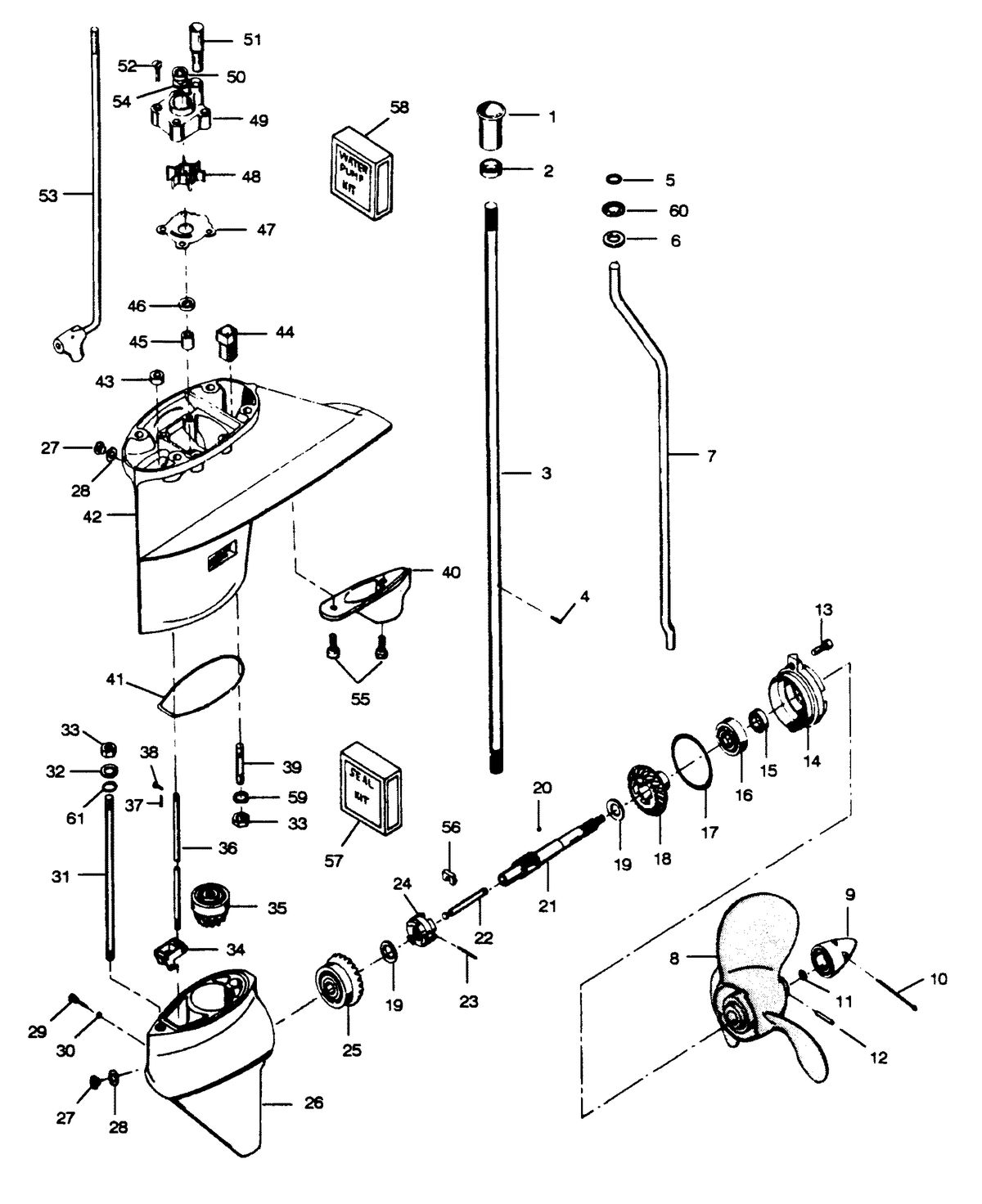 FORCE FORCE 1988 50 H.P. "D" MODELS GEAR HOUSING