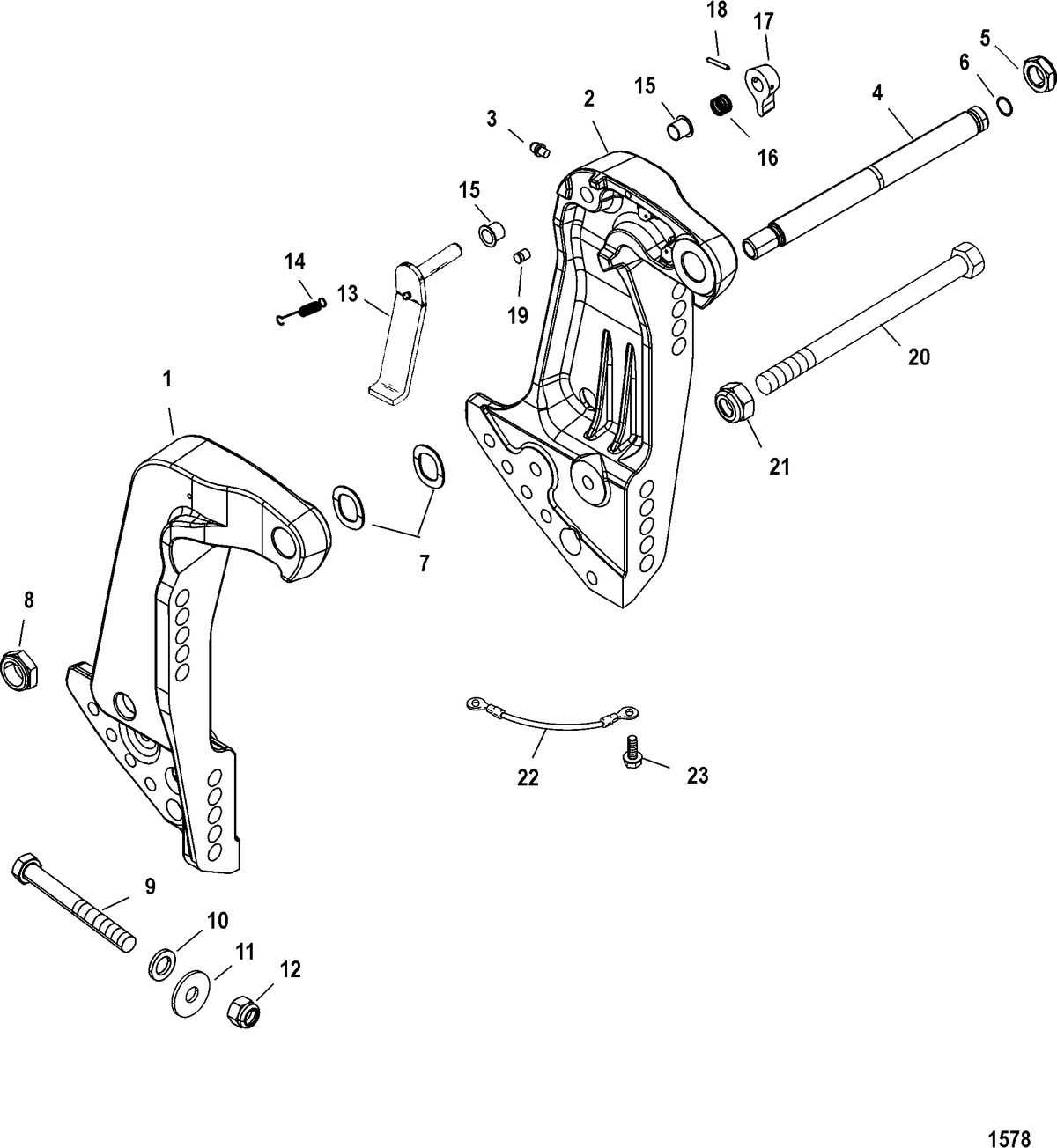 RACE OUTBOARD 300X EFI (3.0L) Transom Brackets(Fleet/Torque Master)