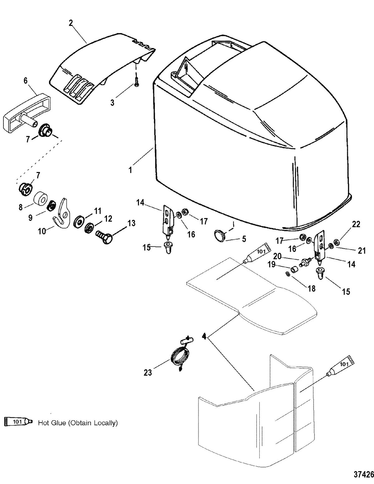 MERCURY/MARINER 150/175/200 (EFI) TOP COWL