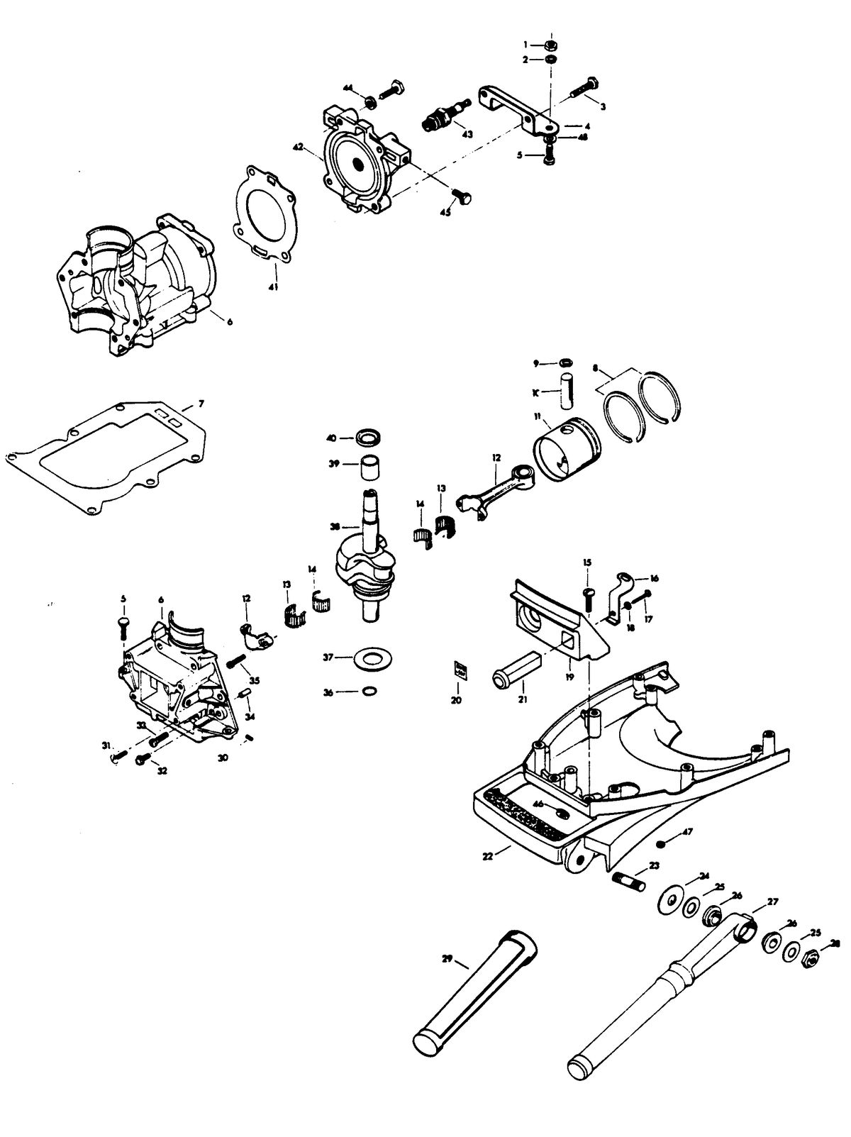 CHRYSLER 4 H.P. POWER HEAD AND SUPPORT PLATE