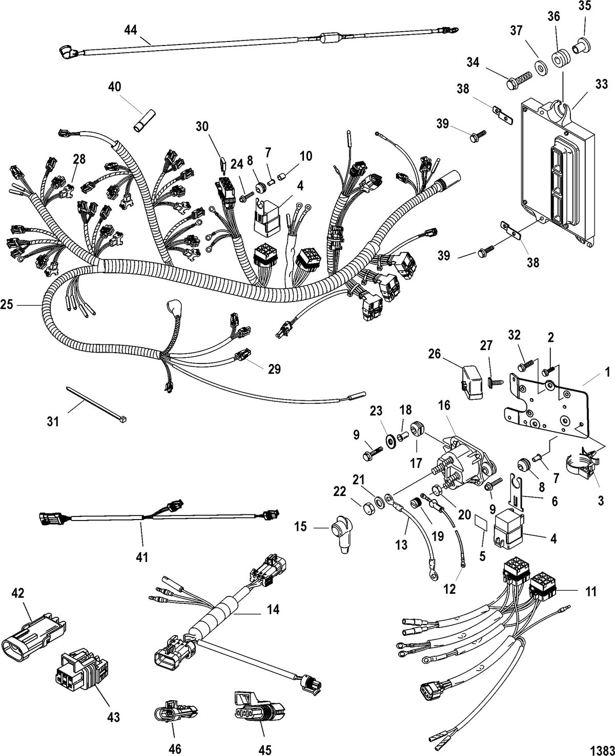 MERCURY/MARINER 150/200 EFI (2.5L) Electrical Plate Assembly