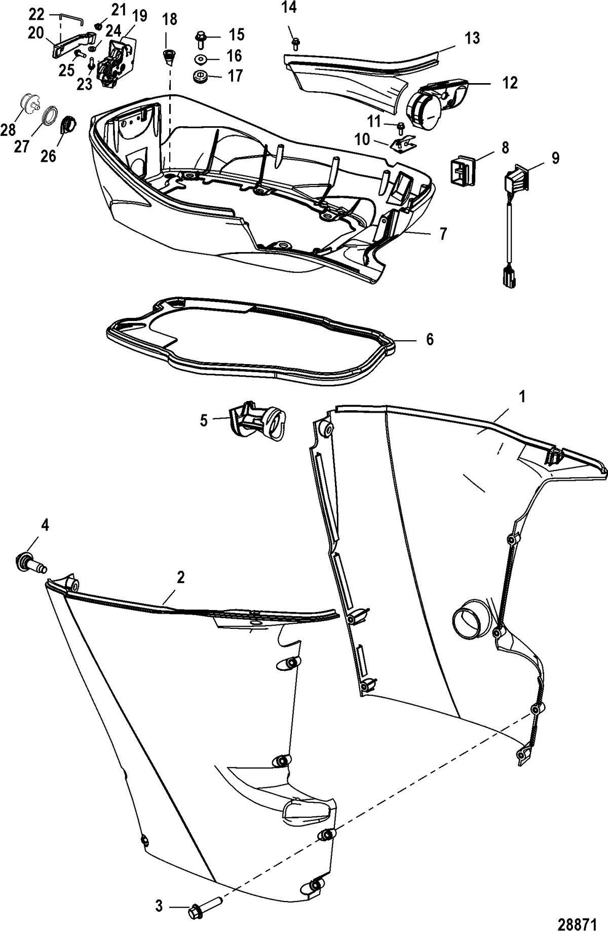 MERCURY/MARINER 30/40 EFI 4-STROKE (3 CYLINDER) Bottom Cowl