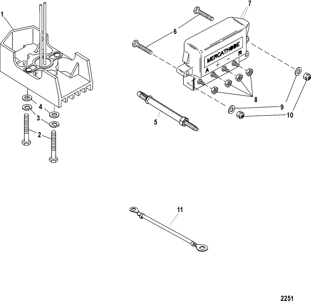MERCRUISER BRAVO-I XR/XZ STERNDRIVE AND TRANSOM ASSEMBLY Mercathode Kit