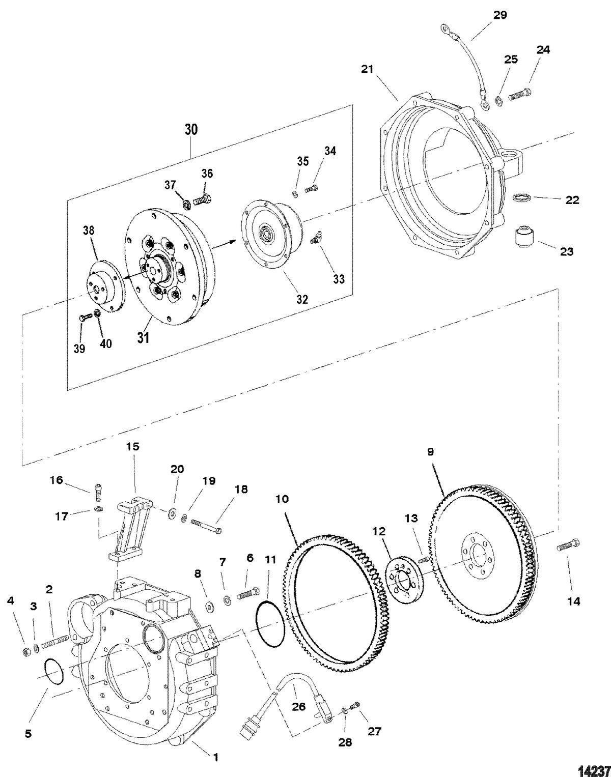 MERCRUISER CUMMINS/MERCRUSER DIESEL (2.8L/165) (4.2L/250) Flywheel Housing(Sterndrive)