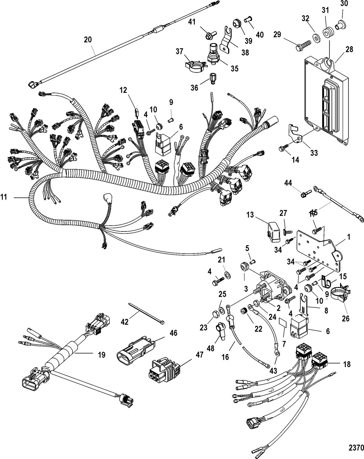 MERCURY/MARINER 250 EFI LONG (3.0L) Solenoid Plate