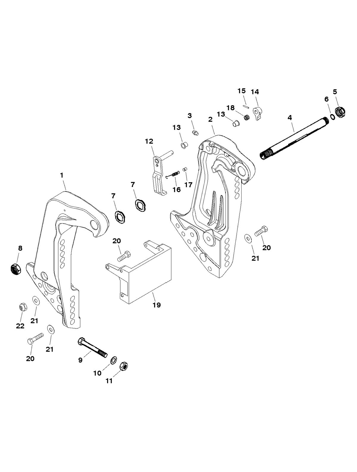 FORCE FORCE 90 H.P. (1998) TRANSOM BRACKET