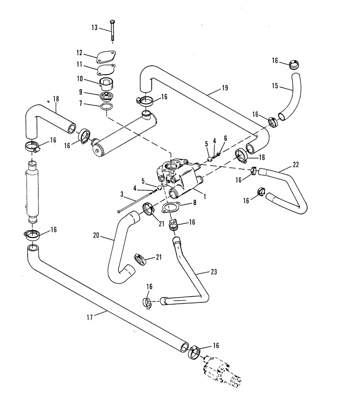 MERCRUISER 8.2L W/HURTH TRANSMISSION MIE ENGINE STANDARD COOLING SYSTEM
