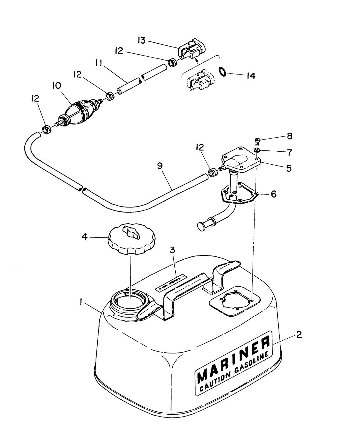 MARINER 8A HORSEPOWER FUEL TANK (INTERNATIONAL)