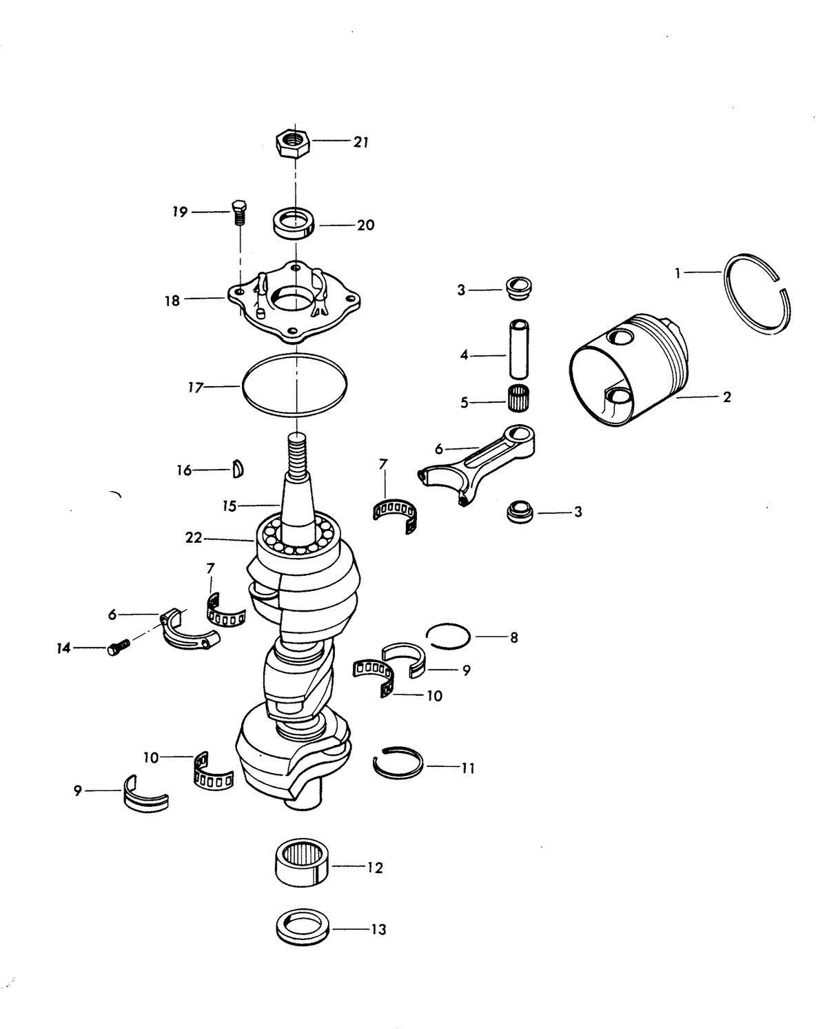 CHRYSLER 85 H.P. CRANKSHAFT AND PISTON