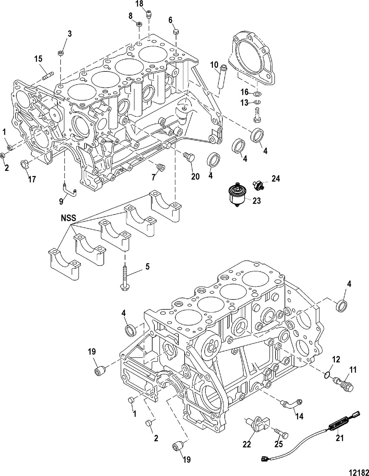 MERCRUISER CUMMINS/MERCRUSER DIESEL 1.7L-120 Cylinder Block