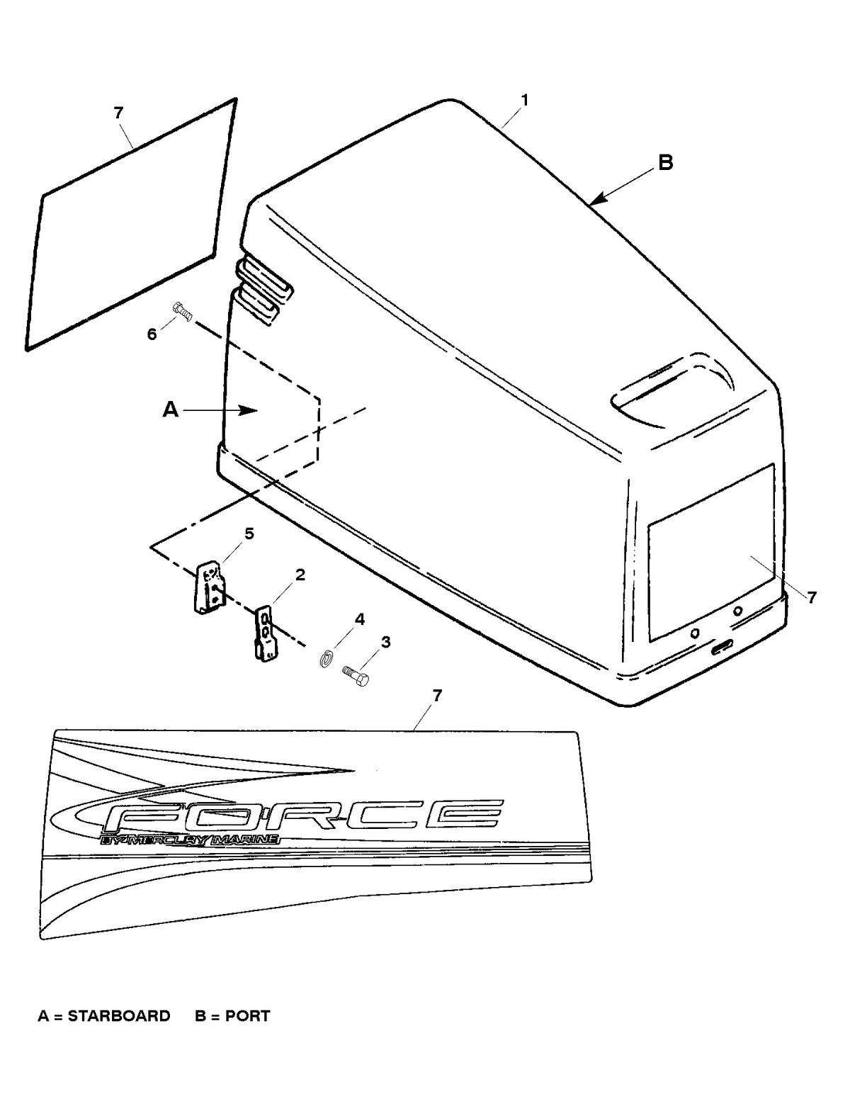 FORCE FORCE 75 H.P. COWL ASSEMBLY-TOP