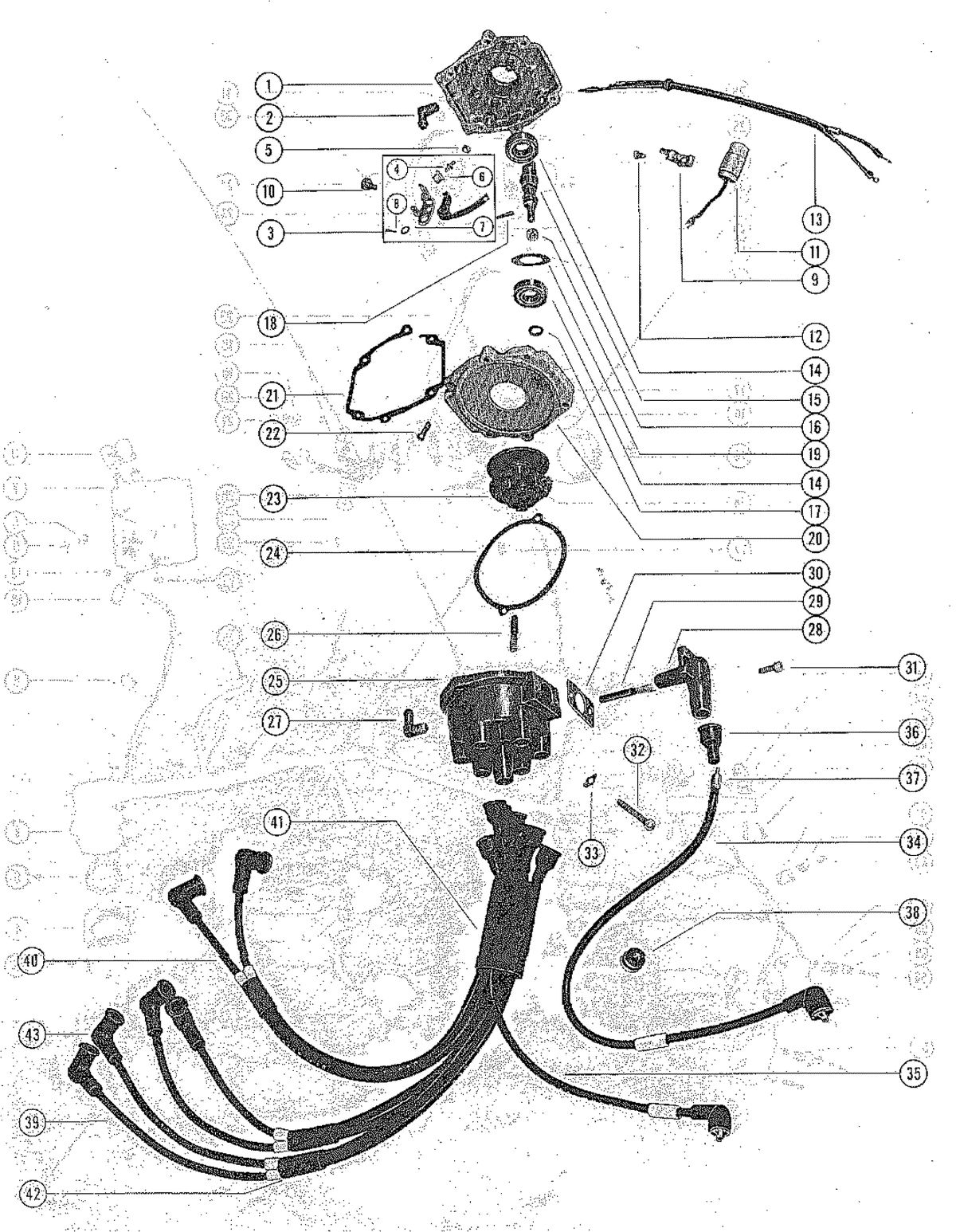 MERCURY MERC 600, 600 EL DISTRIBUTOR ASSEMBLY, COMPLETE