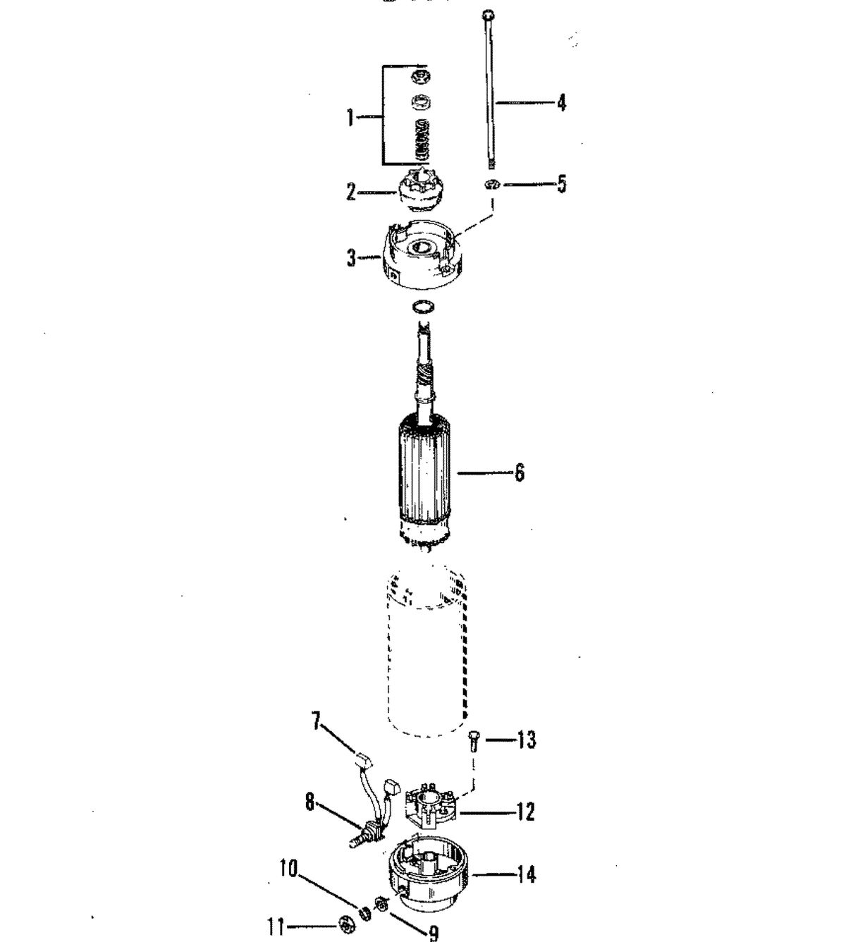 MERCURY MERC 90 STARTER MOTOR ASSEMBLY