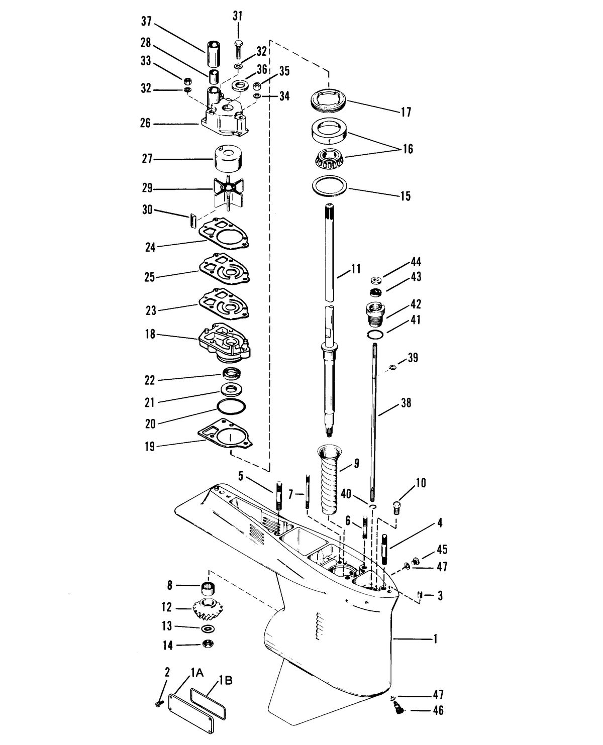 RACE OUTBOARD MOD - VP (EFI) GEAR HOUSING (DRIVE SHAFT)