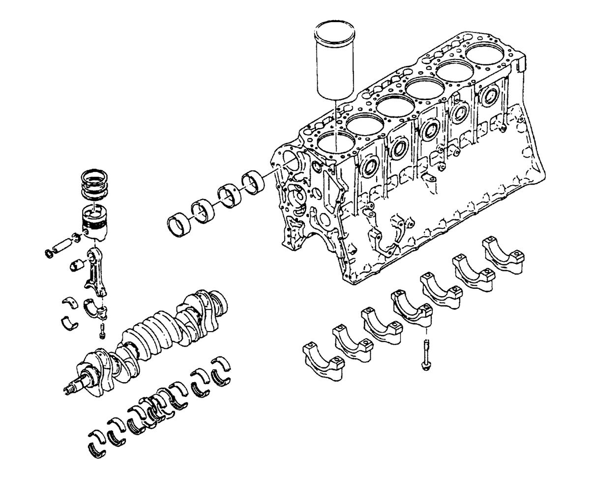 MERCRUISER HINO DIESEL 310 H.P. W06DTA-EAEB BLOCK ASSEMBLY - SHORT