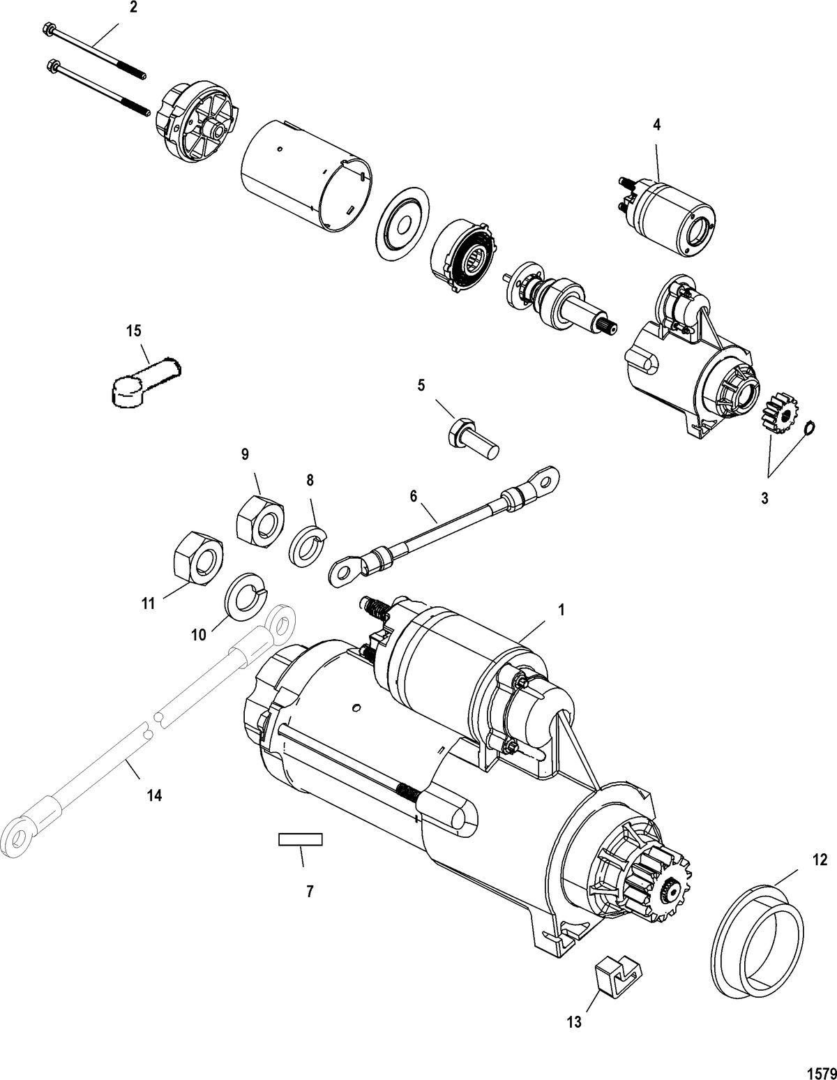 MERCURY/MARINER 135/150/175 DFI (2.5L) STARTER MOTOR