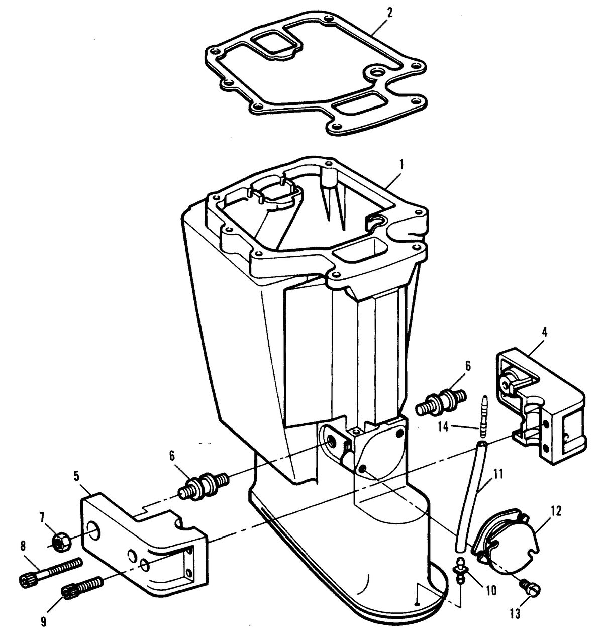 FORCE 70 H.P. DRIVESHAFT HOUSING