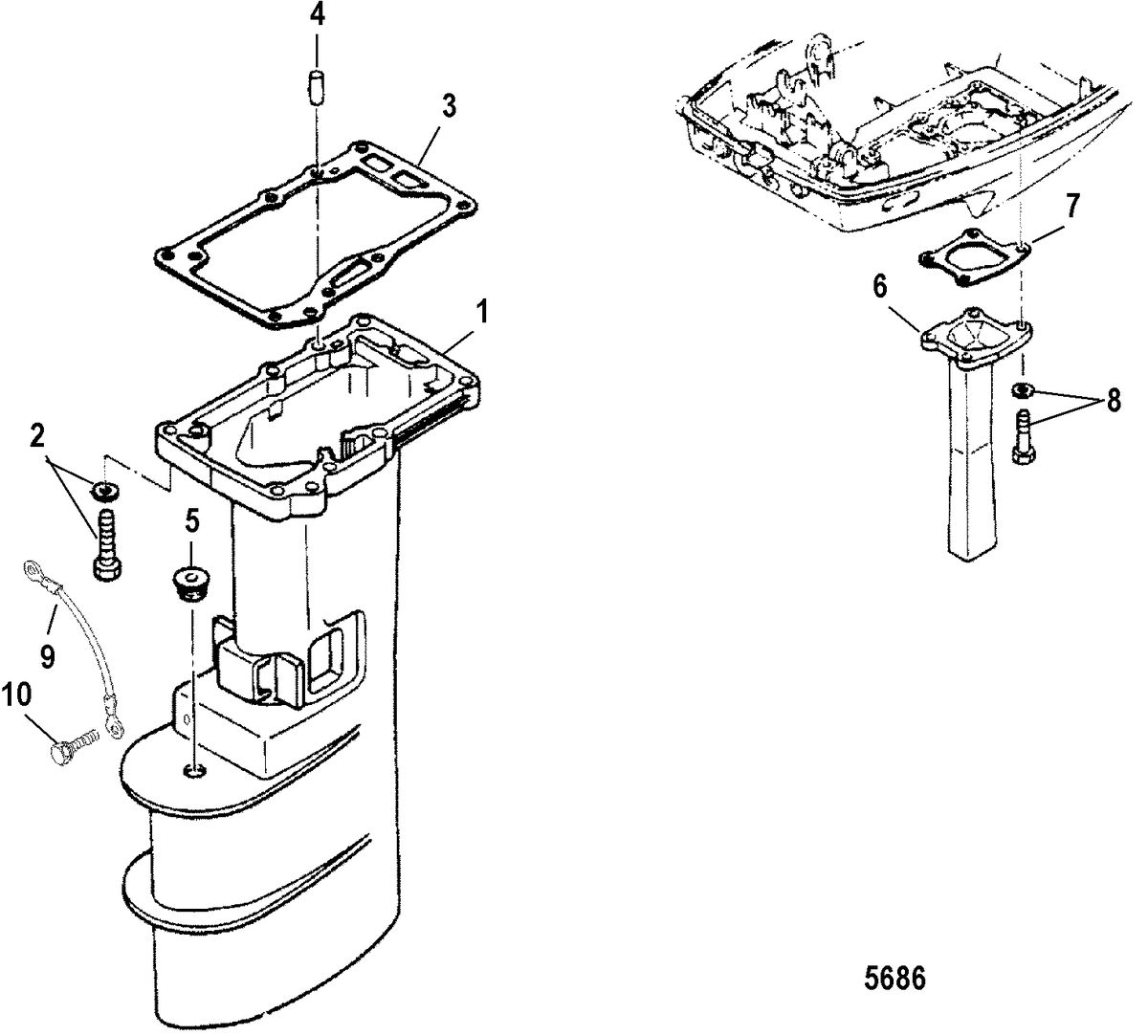 MERCURY/MARINER 6/8/9.8 2-STROKE (INTERNATIONAL) Driveshaft Housing