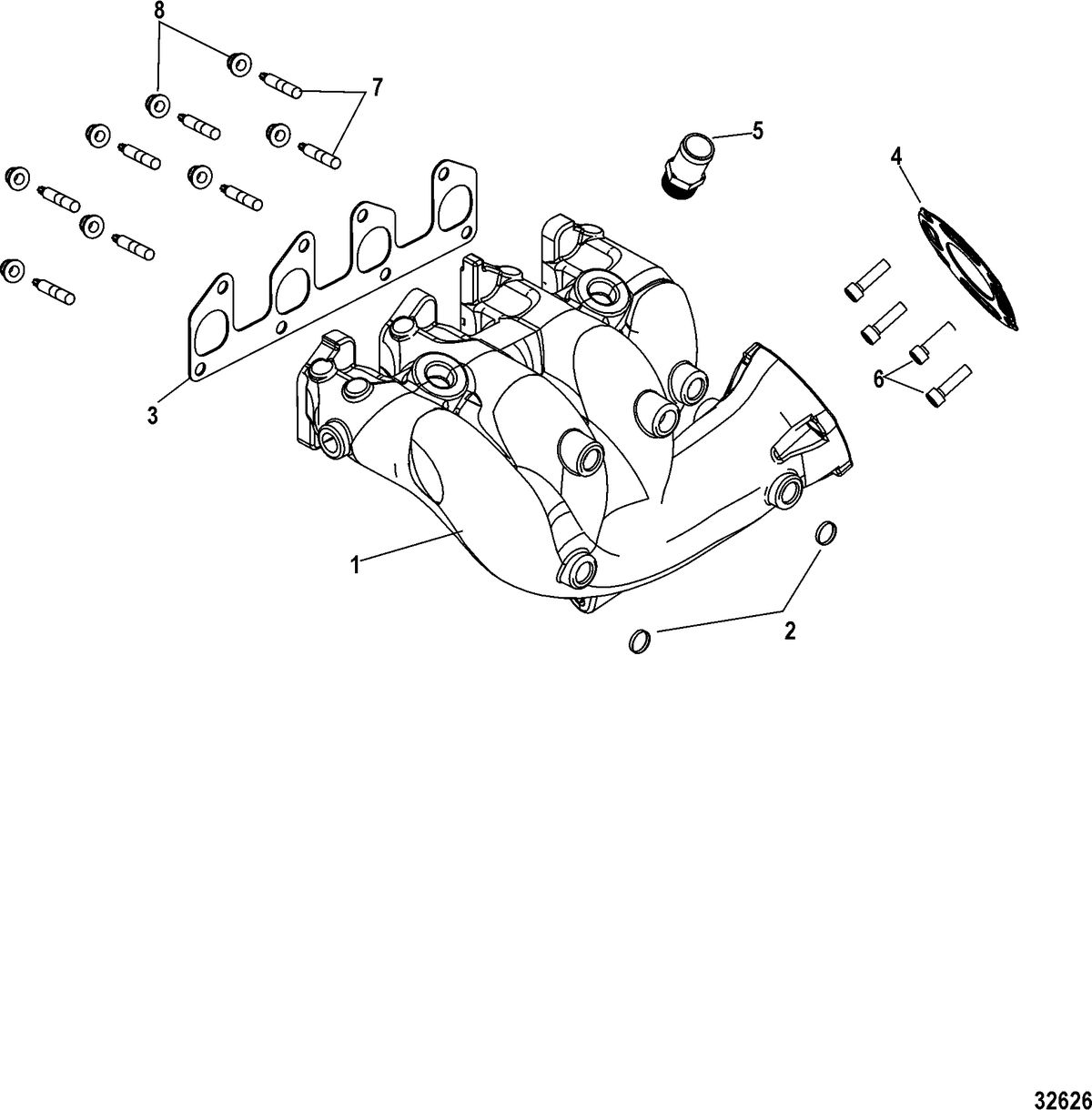 MERCRUISER VAZER 100 EC Exhaust System, Manifold