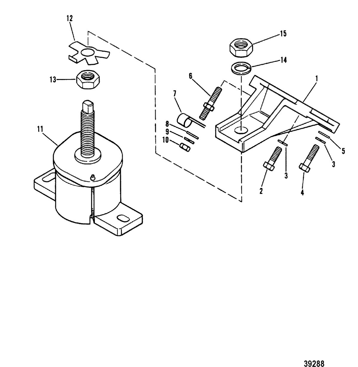 MERCRUISER 175 HP/ 4.3L/205 HP/4.3L/LX ENGINE MOUNTING, NEW DESIGN - FLUID MOUNT