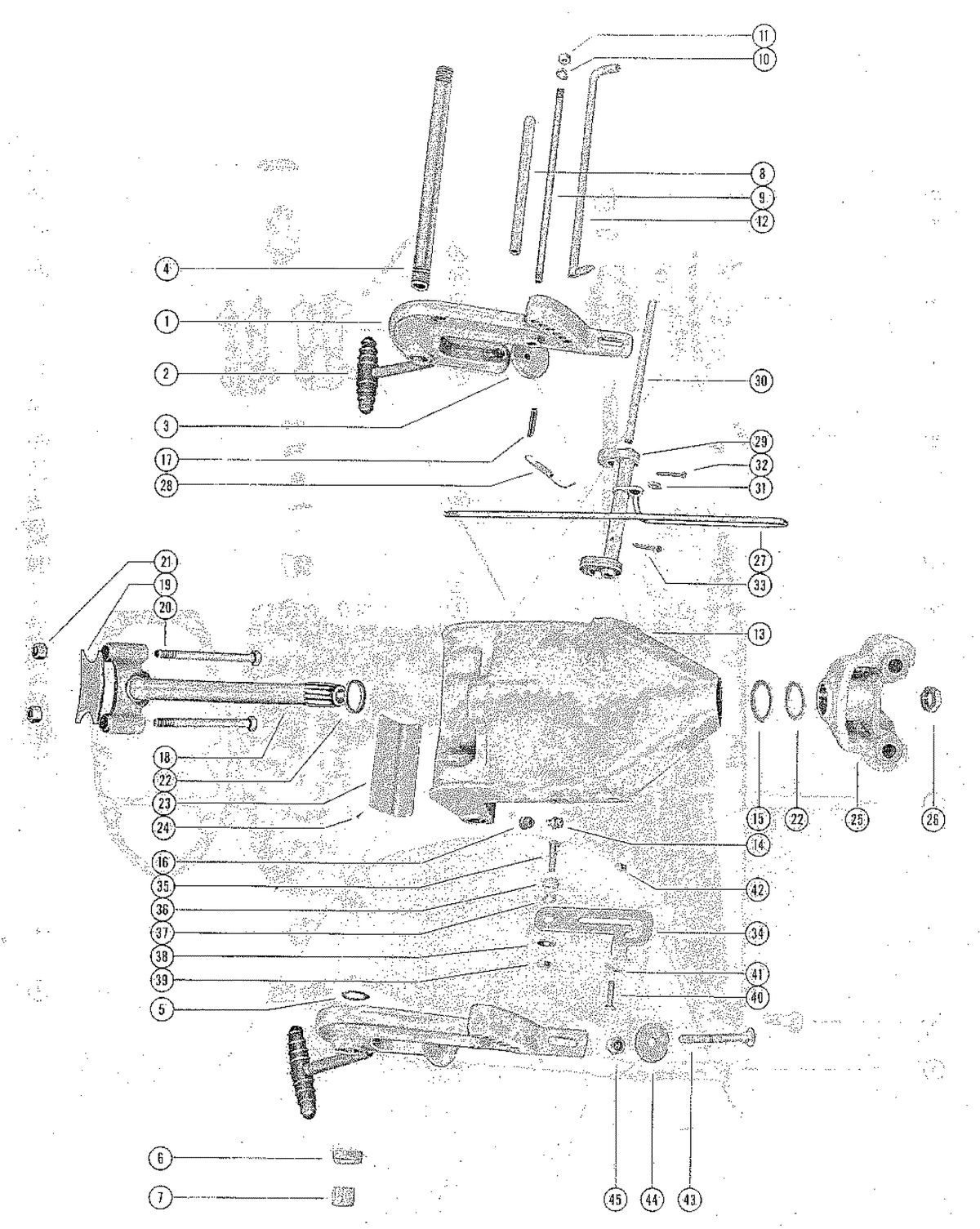 MERCURY MERC 600, 600 EL CLAMP AND SWIVEL BRACKET ASSEMBLY