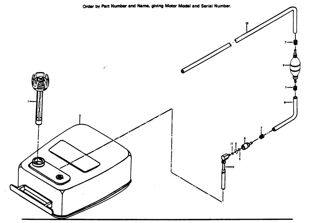 CHRYSLER 45 H.P. FUEL TANK AND LINE