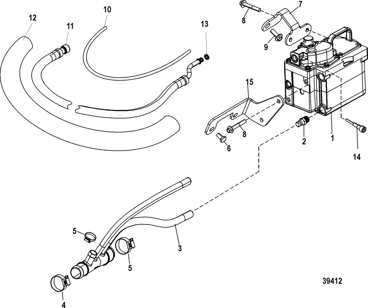 MERCRUISER 496 MAG STERNDRIVE Cool Fuel System, SN 1A349420 & Above