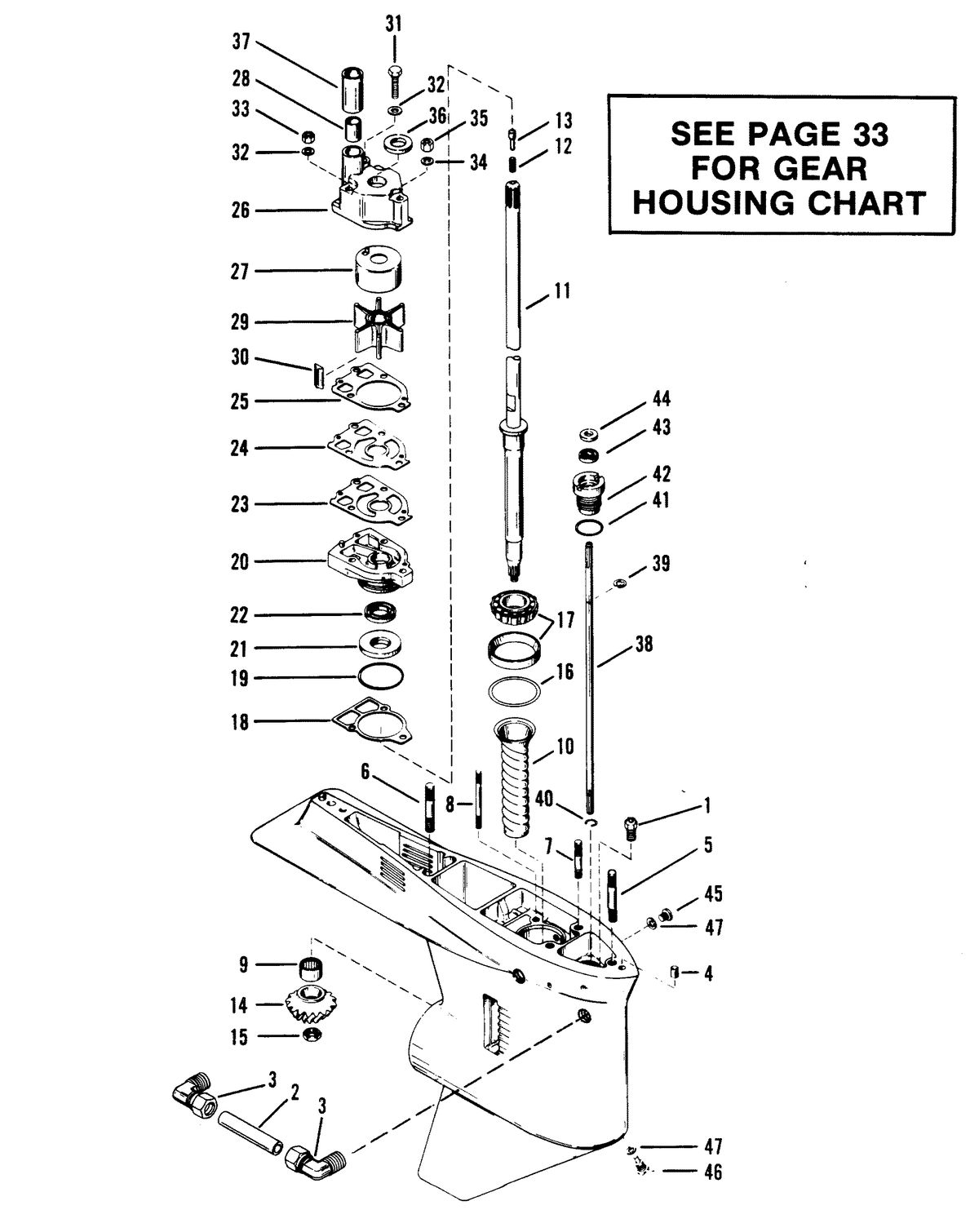 RACE OUTBOARD 2.4L (EFI) BASS/OFFSHORE GEAR HOUSING (DRIVE SHAFT)