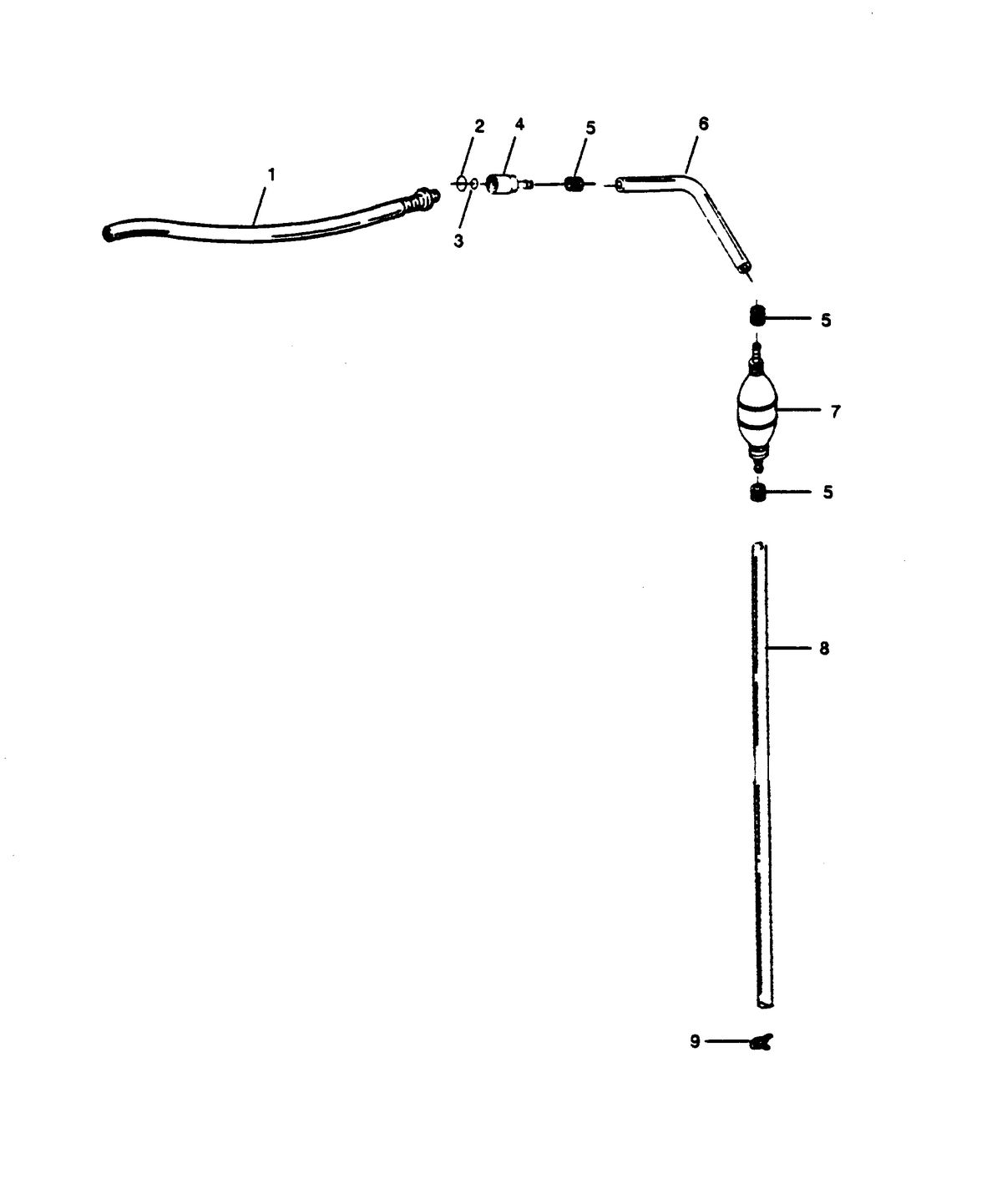 FORCE FORCE 1989 85 H.P. "H" MODELS FUEL LINE