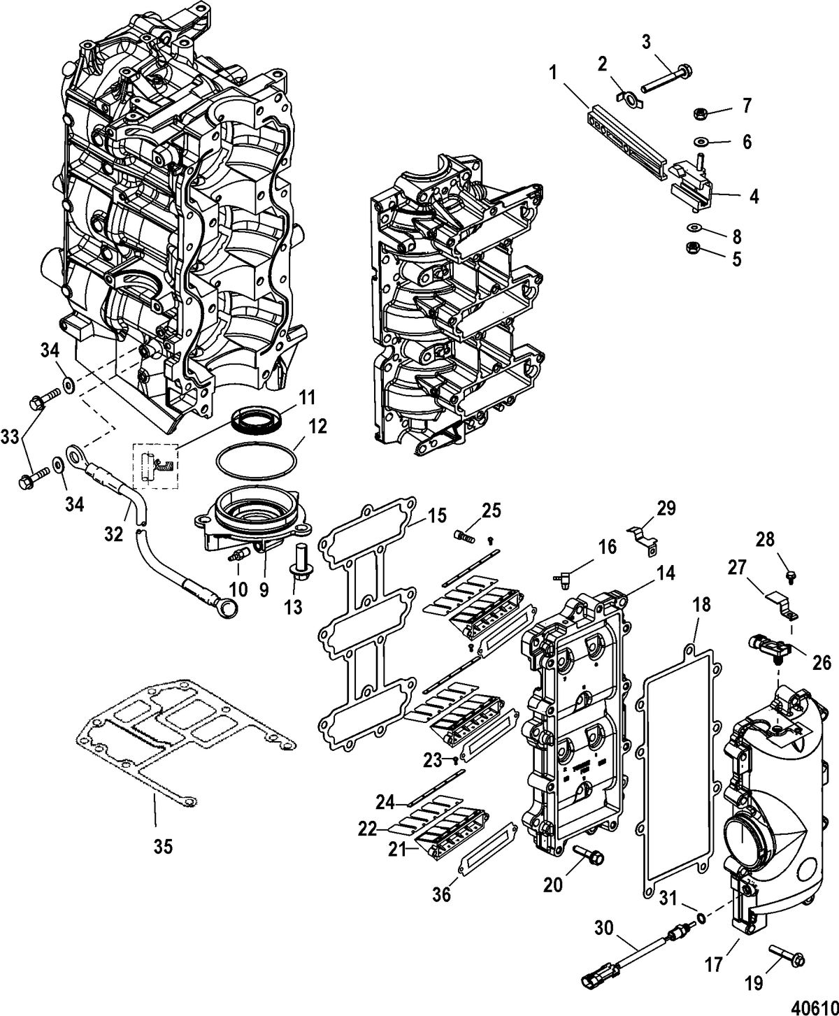 MERCURY/MARINER 115 PRO XS 1.5L - 3 CYLINDER Reed Block