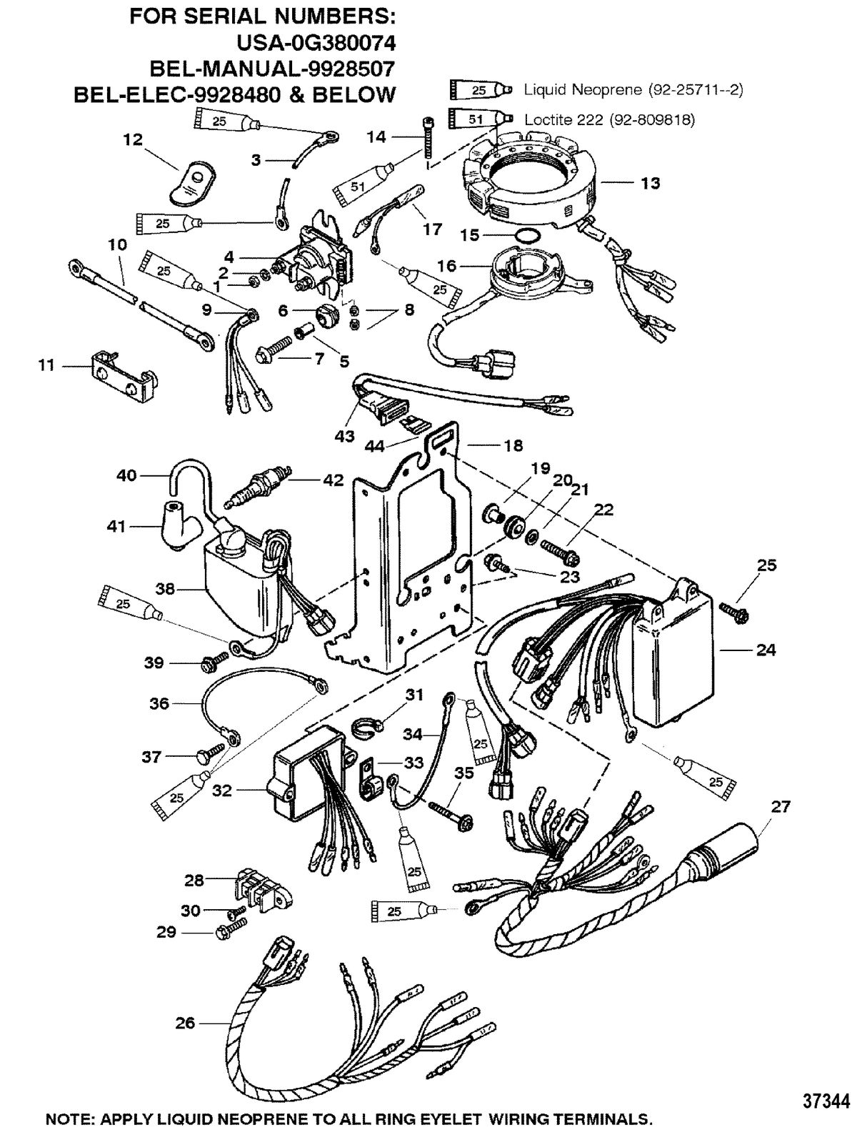 MERCURY/MARINER 30/40 H.P. ELECTRICAL COMPONENTS(1)