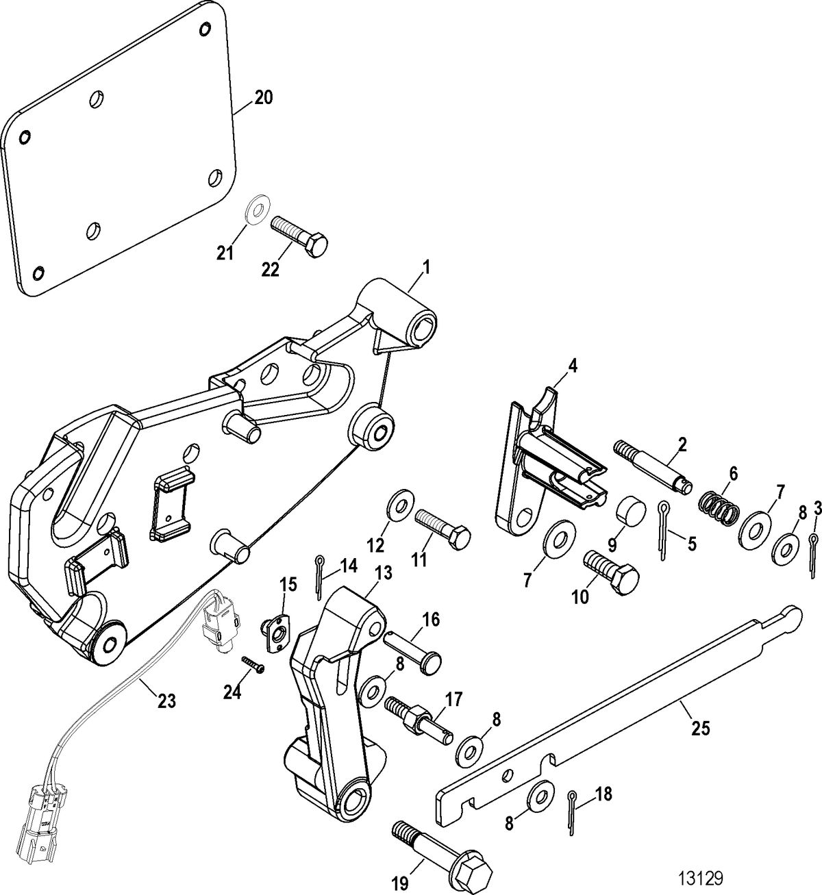 RACE STERNDRIVE 525 EFI Shift Bracket Components(Bravo)