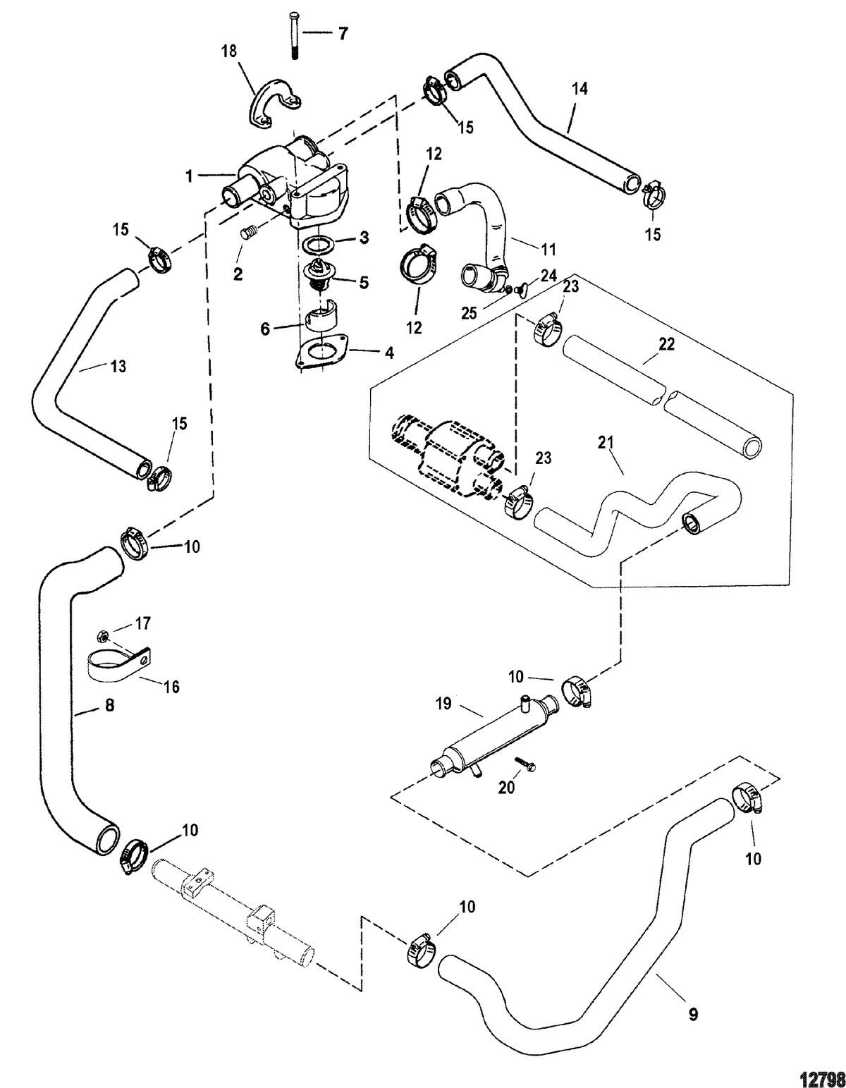 MERCRUISER MX 6.2L MPI BRAVO ENGINE Standard Cooling System