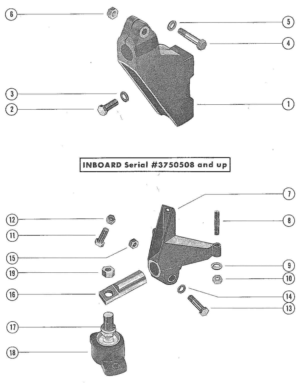 MERCRUISER 225 ENGINE TRANSMISSION AND ENGINE MOUNTING (INBOARD)