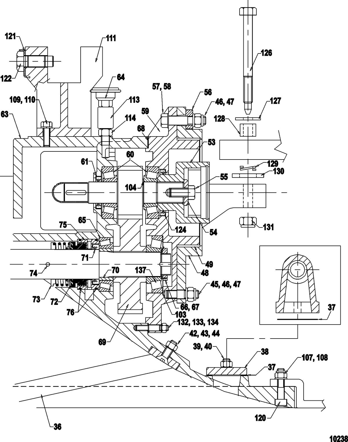 MERCRUISER JETDRIVE Drive Reduction(Cross Section C)