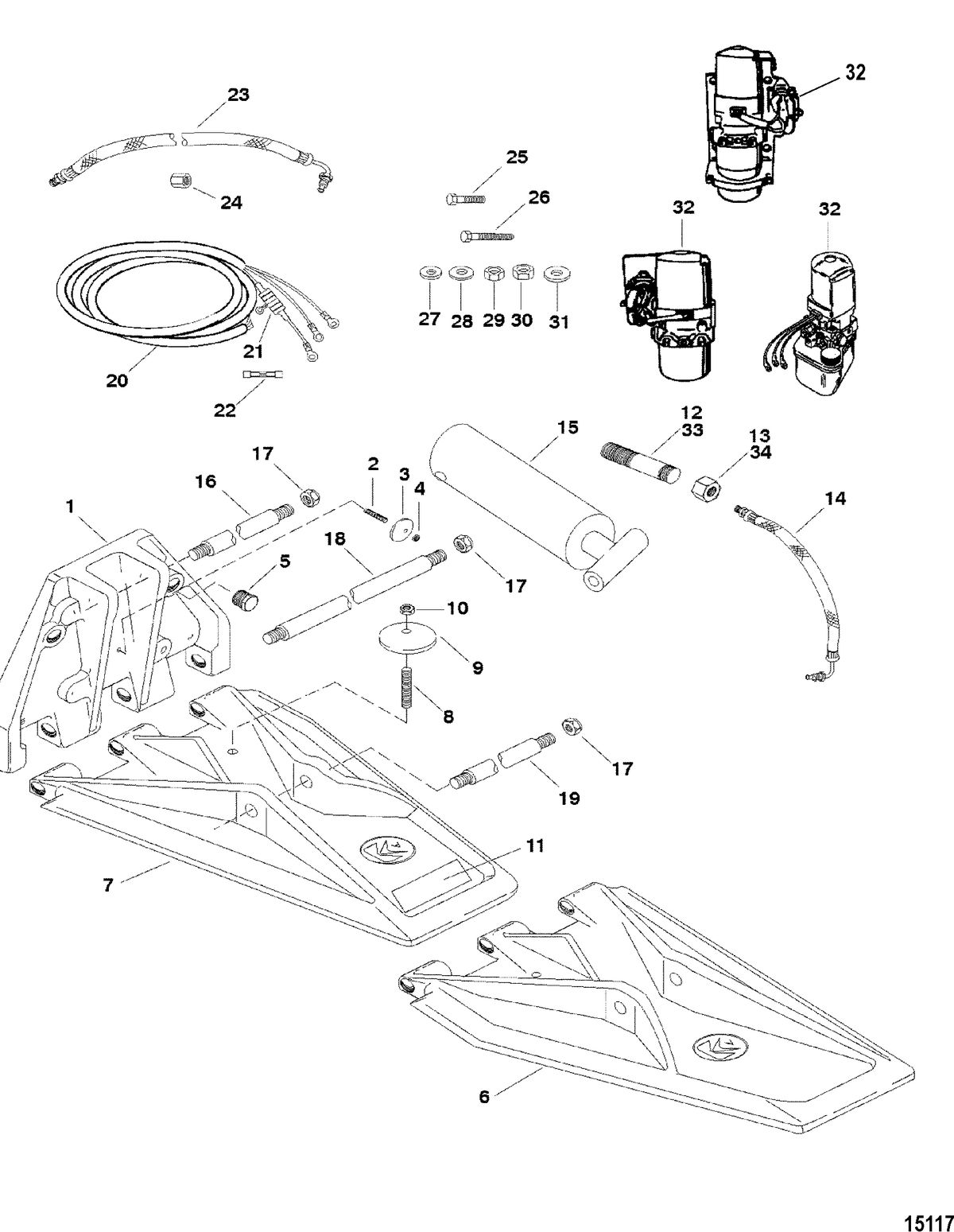 ACCESSORIES TRIM / TILT / LIFT SYSTEMS AND COMPONENTS K Plane, 280C(846215A1 / 846215A02)