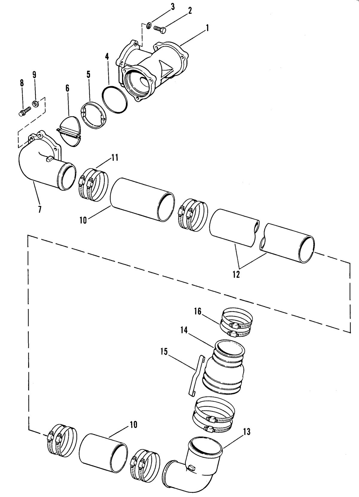 MERCRUISER 898 (STERN DRIVE) 198 (INBOARD) ENGINE DRIVE SHAFT EXTENSION COMPONENTS (M0059-G8)