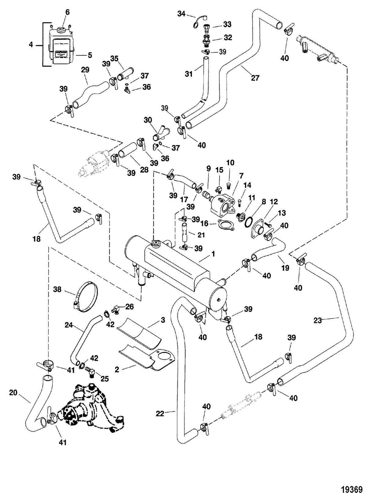MERCRUISER 350/6.2L MAG MPI (MIE) (GEN+) Closed Cooling System