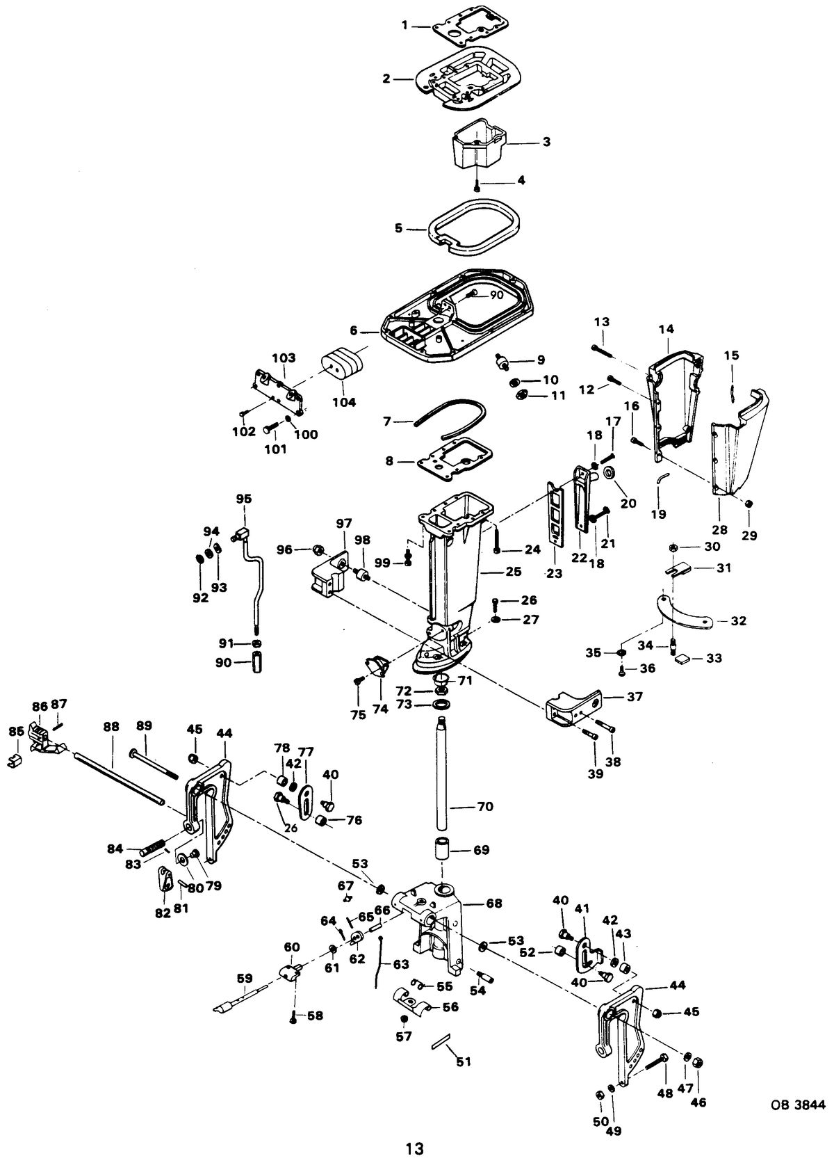 CHRYSLER 35 H.P. MOTOR LEG