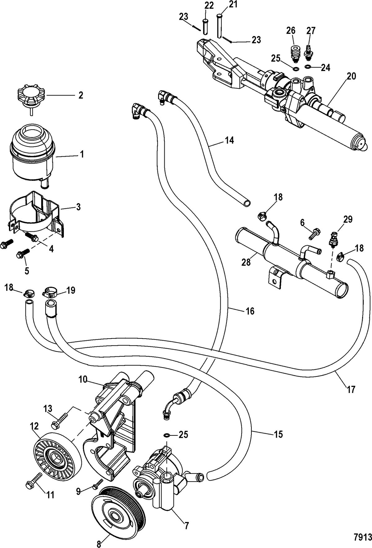 MERCRUISER 496 MAG STERNDRIVE Power Steering