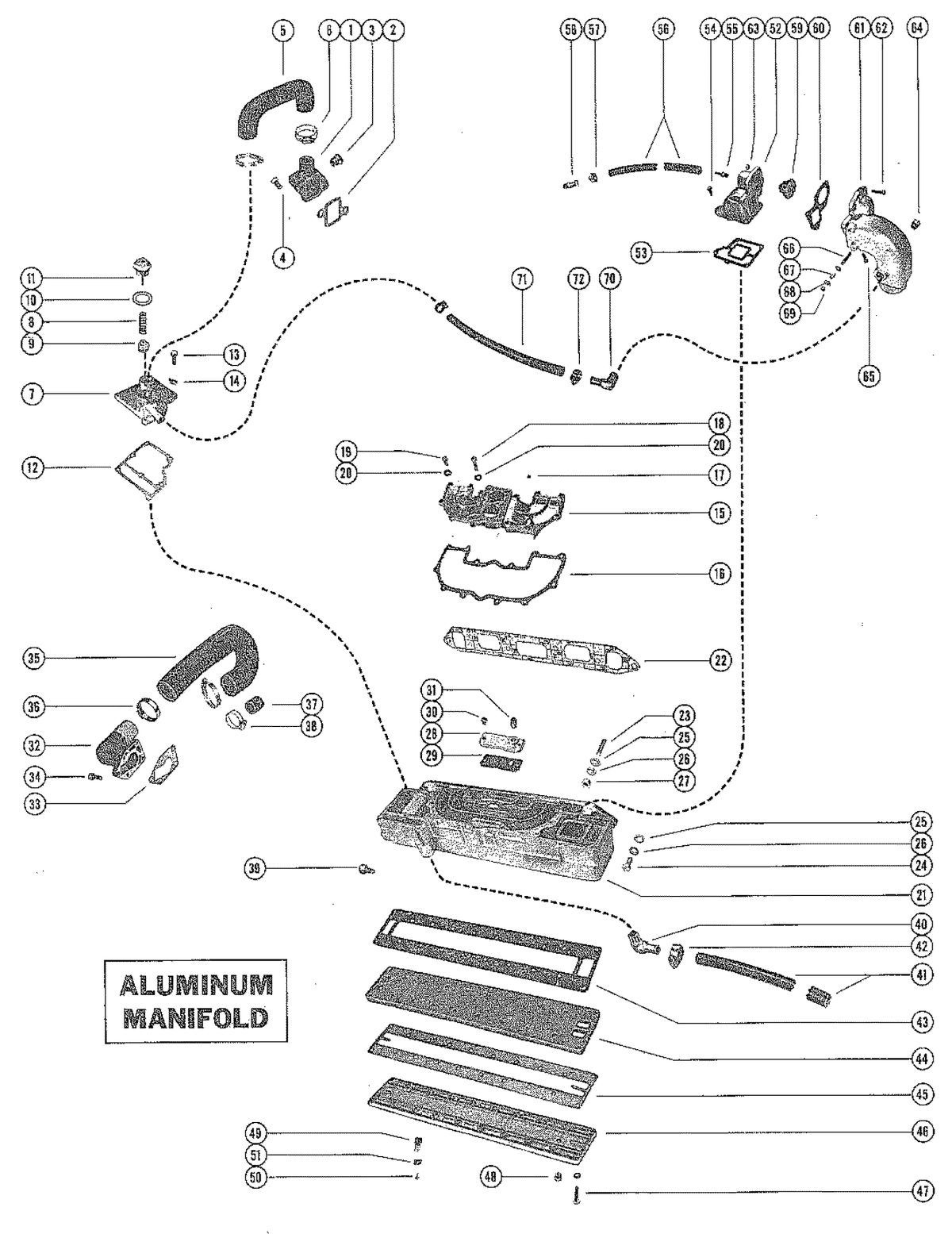 MERCRUISER 120 ENGINE EXHAUST MANIFOLD ASSEM (ALUMINUM)(SERIAL # 1666601-1725592)