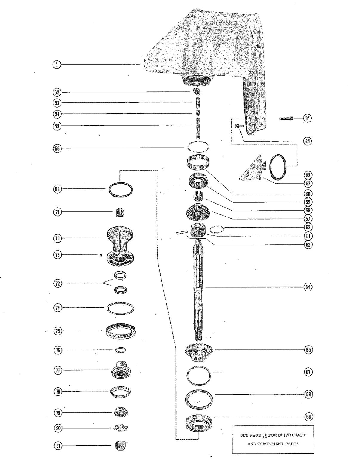 MERCURY MERC 850E GEAR HOUSING ASSEMBLY, COMPLETE (MERC 850E) (PAGE 2)