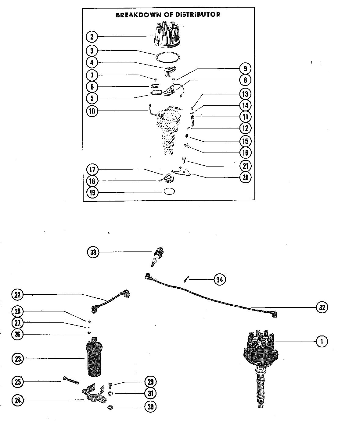 MERCRUISER 250 ENGINE DISTRIBUTOR ASSEMBLY (MALLORY)